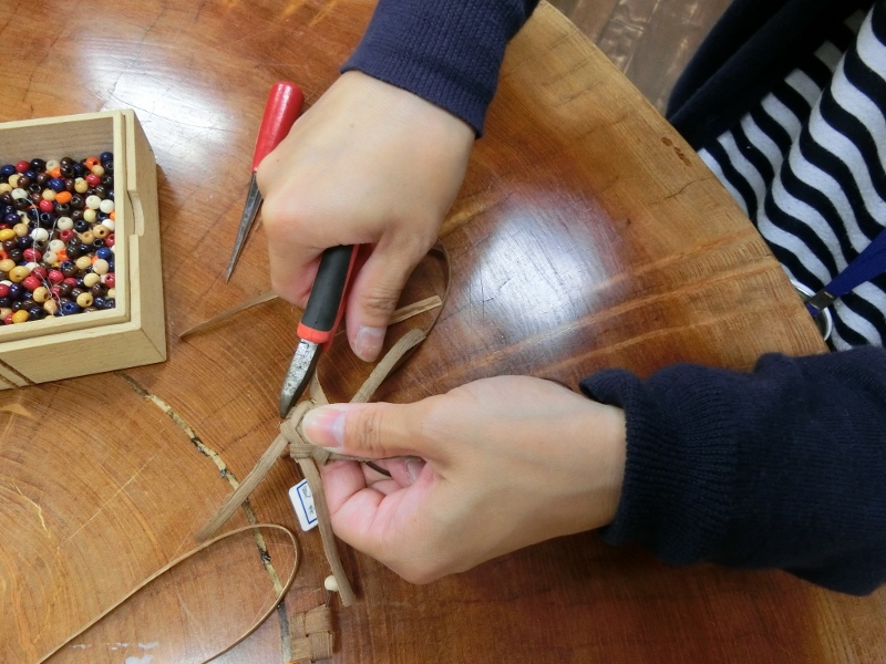 奥会津　三島町　編み組細工　体験